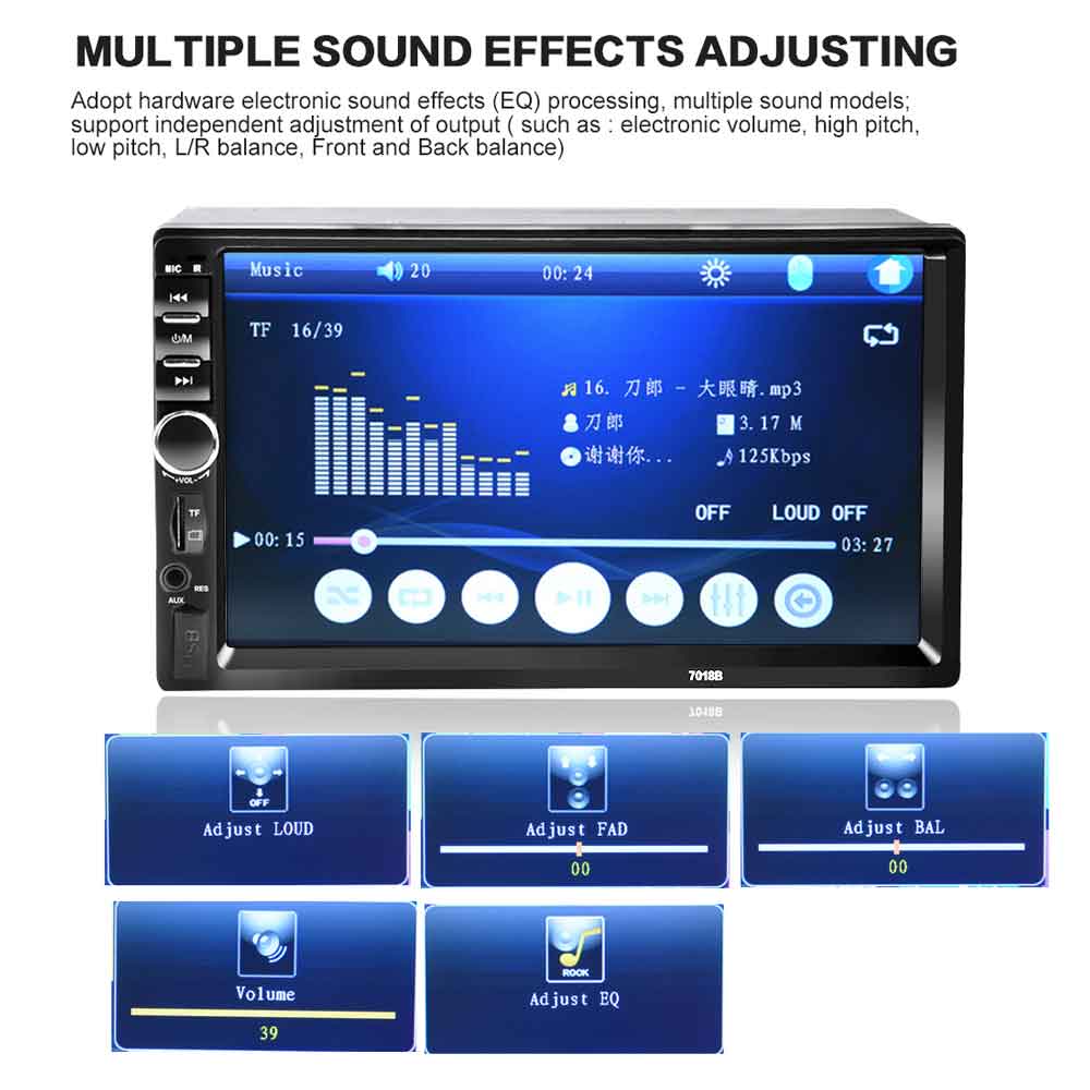 Radio Player for Car, 7 Touch Screen MP5 Player with TF Card Slot Audio Player